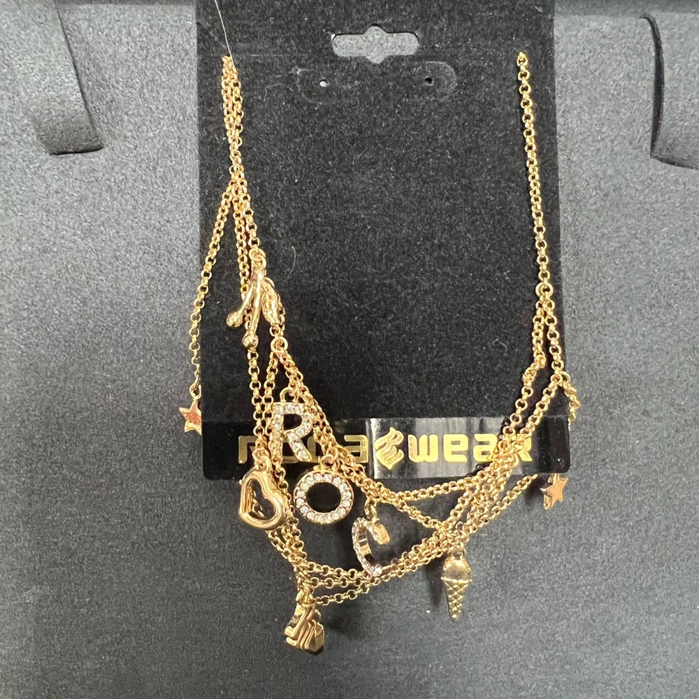 COPY - Rocawear gold charm multilevel necklace